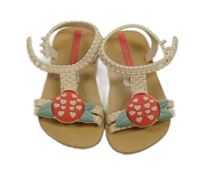 Nové - béžové gumové sandálky s beruškami vel. 19/20