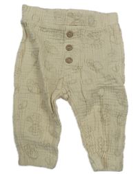 Světlebéžové mušelínové tepláky s motýlky Ergee