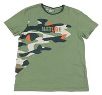 Khaki tričko s nápisem bpc