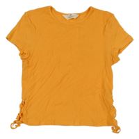 Oranžové žebrované crop tričko H&M
