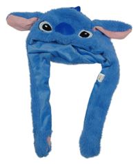 Modrá chlupatá čepice - Stitch
