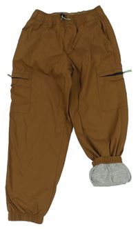 Hnědé plátěné podšité cargo cuff kalhoty H&M