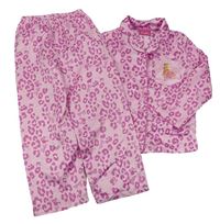 Růžové saténové pyžamo s leopardím vzorem - Barbie 