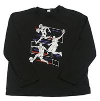 Černé triko s fotbalistky Shein