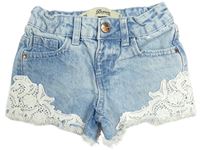 Světlemodré riflové kraťasy s krajkou Denim Co.