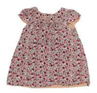 Světlerůžové květované manšestrové šaty Primark