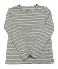 Šedo-bílé pruhované triko H&M