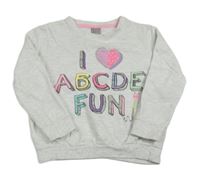 Světlešedá melírovaná mikina s nápisem Little kids