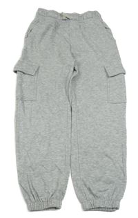 Světlešedé melírované cargo tepláky H&M