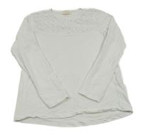 Bílé triko s krajkou Zara