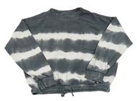 Antracitovo-bílá pruhovaná crop mikina F&F