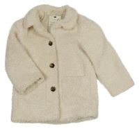Smetanový huňatý podšitý kabát F&F