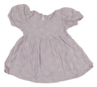 Lila-bílé perforované šaty s květy George