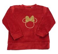 Červená plyšová mikina s Minnie George