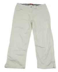 Bílé plátěné slim capri kalhoty S. Oliver