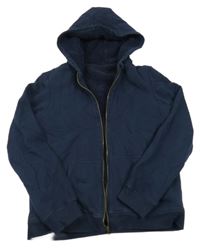 Tmavomodrá propínací zateplená mikina s kapucí Tchibo