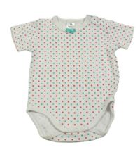 Bílo-zeleno-jahodové puntíkaté body Topomini