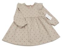 Nové - Béžovo-světlerůžové puntíkaté úpletové šaty Matalan