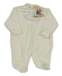 Nové - Smetanový sametový overal s houbami 