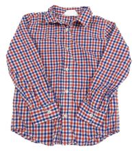 Bílo-červeno-modrá kostkovaná košile H&M