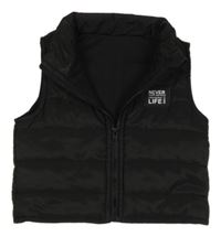 Černá zateplená vesta s nášivkou Shein