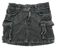 Tmavošedá riflová cargo sukně H&M