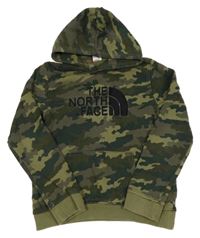 Khaki army mikina s logem a kapucí The North Face