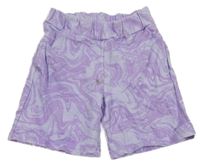 Lila vzorované teplákové kraťasy
