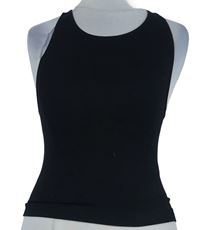 Dámský černý žebrovaný elastický crop top Primark 