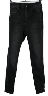 Dámské černé skinny rifle s prošoupáním zn. Stradivarius