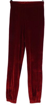 Dámské červené sametové tepláky 