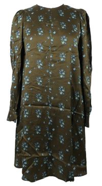 Dámské hnědé kytičkované saténové šaty Marc O´Polo 