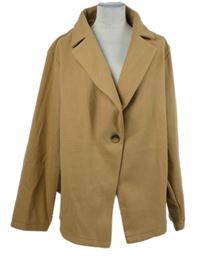 Dámský béžový flaušový kabát Shein 