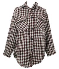 Dámská červeno-černo-bílá kostkovaná košilová bunda New Look 