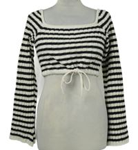 Dámský bílo-černý pruhovaný crop svetr Asos 