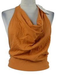 Nové - Dámský cihlový crop top s volnými zády a vodou Zara 