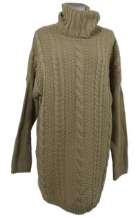 Dámská béžová vzorovaná svetrová tunika s rolákem Peacocks 