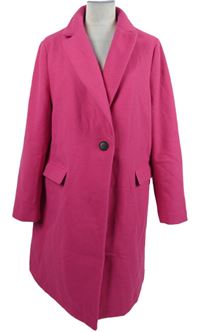 Dámský fuchsiový flaušový kabát New Look 