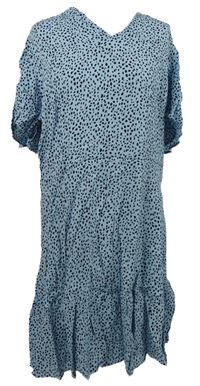 Dámské světlemodro-černé vzorované šaty F&F