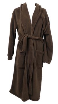 Dámský hnědý chlupatý župan s páskem 