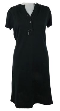 Nové - Dámské černé svetrové šaty s flitry 