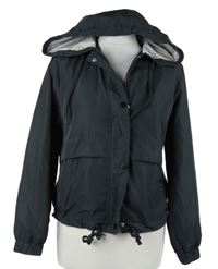 Dámská černá šusťáková jarní bunda s kapucí H&M
