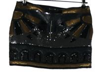 Nové - Dámská černo-hnědá vzorovaná tylová minisukně Alchemy 