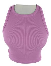 Dámský růžový žebrovaný crop top Zara 