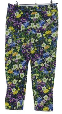 Dámské barevné květované capri kalhoty Topshop 