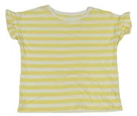 Žluto-bílé pruhované tričko TU