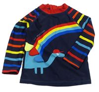 Tmavomodro-pruhované UV triko s dinem Matalan