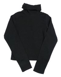 Černý žebrovaný crop rolák zn. George