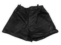 Černé koženkové kraťasy Shein