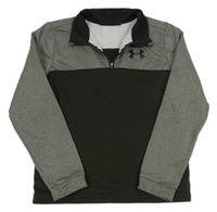Šedo-tmavozelená sportovní funkční mikina s logem Under Armour